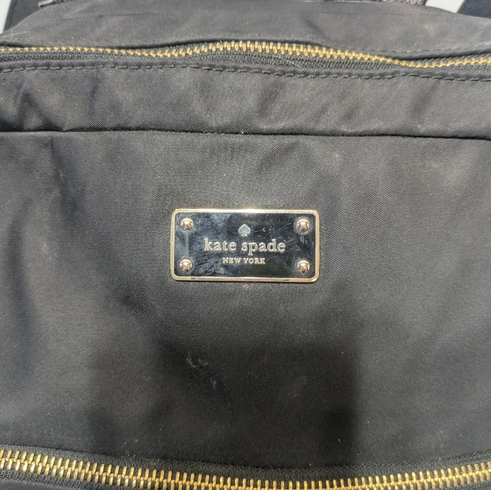 Kate Spade Black Nylon Backpack Laptop Travel Work‎ Bag